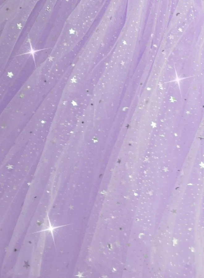 Take Two  Girls Purple Embellished Strappy Mesh Midi Dress for Women | Best Price UAE